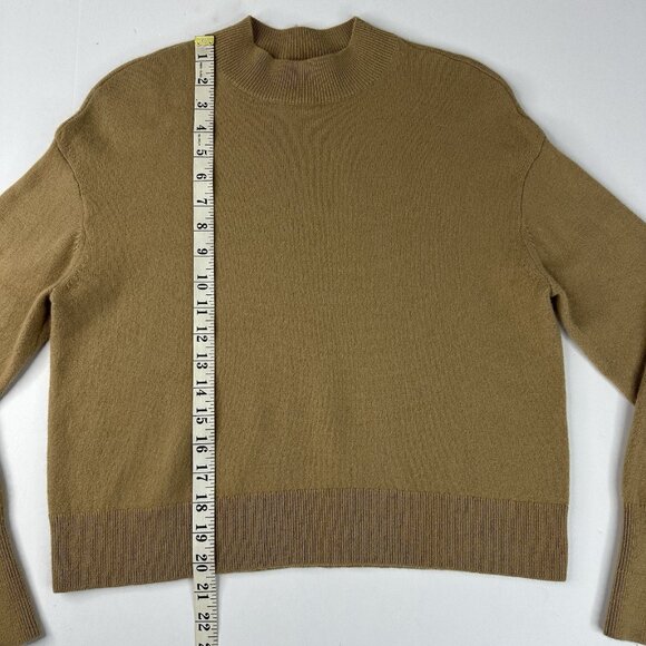 Everlane‎ Women's Camel The Cashmere Crop Mockneck Sweater S/C38.25 - Picture 9 of 12